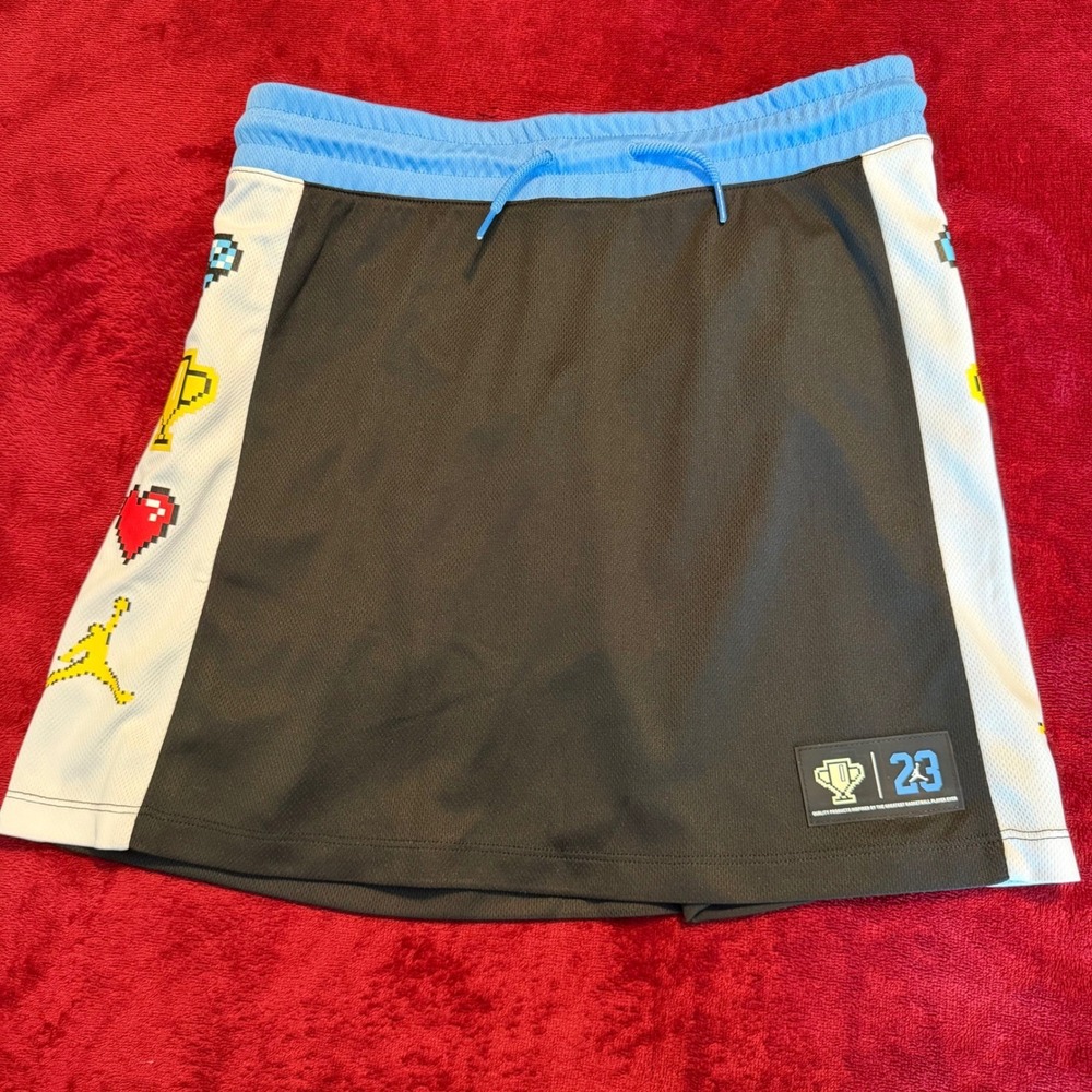 Jordan Girls XL Pixel Mesh‎ Skort Black University Blue 45B532-023 NWT